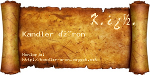 Kandler Áron névjegykártya